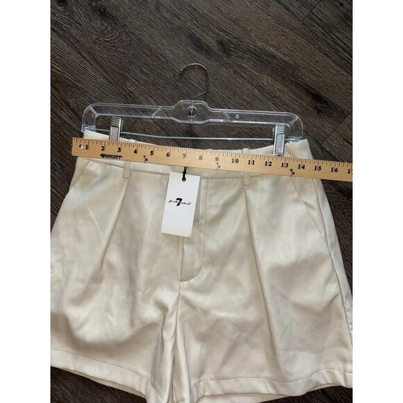 7 For All Mankind Medium Faux Leather Blazer and Short Set in a cream NEW - Picture 15 of 16